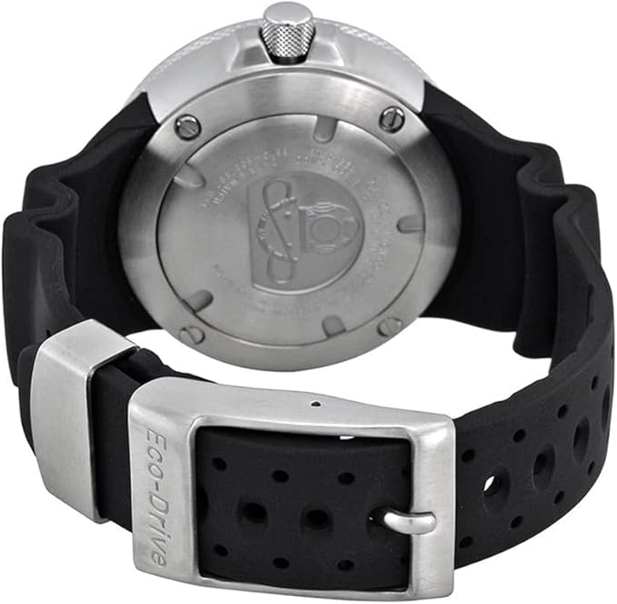 Citizen Men's Promaster Dive Eco-Drive Watch, 3-Hand Date, Polyurethane Strap, ISO Certified, Anti-Reflective Curved Crystal, Screw-Back Case and Crown