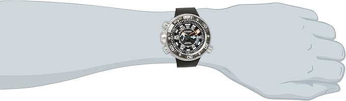 Citizen Men's Eco-Drive Promaster Sea Aqualand Depth Meter Watch in Stainless Steel with Black Polyurethane Strap