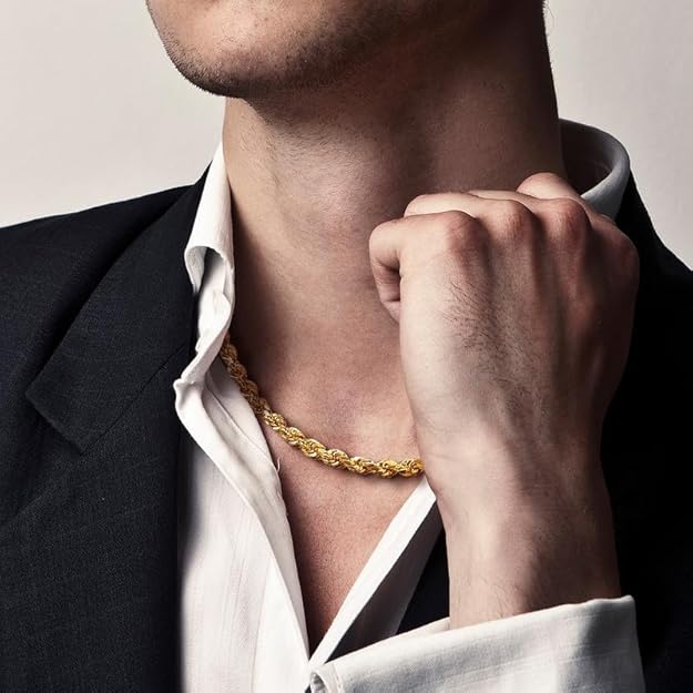 Gold Rope Chain Necklace for Men & Women – 100% Real 10k or 14k Gold, Lightweight, Premium Craftsmanship