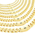 Nuragold 10k Real Yellow Gold Royal Monaco Miami Cuban Link Necklace 16"-30" (5mm-20mm) Italian Jewelry for Men & Women