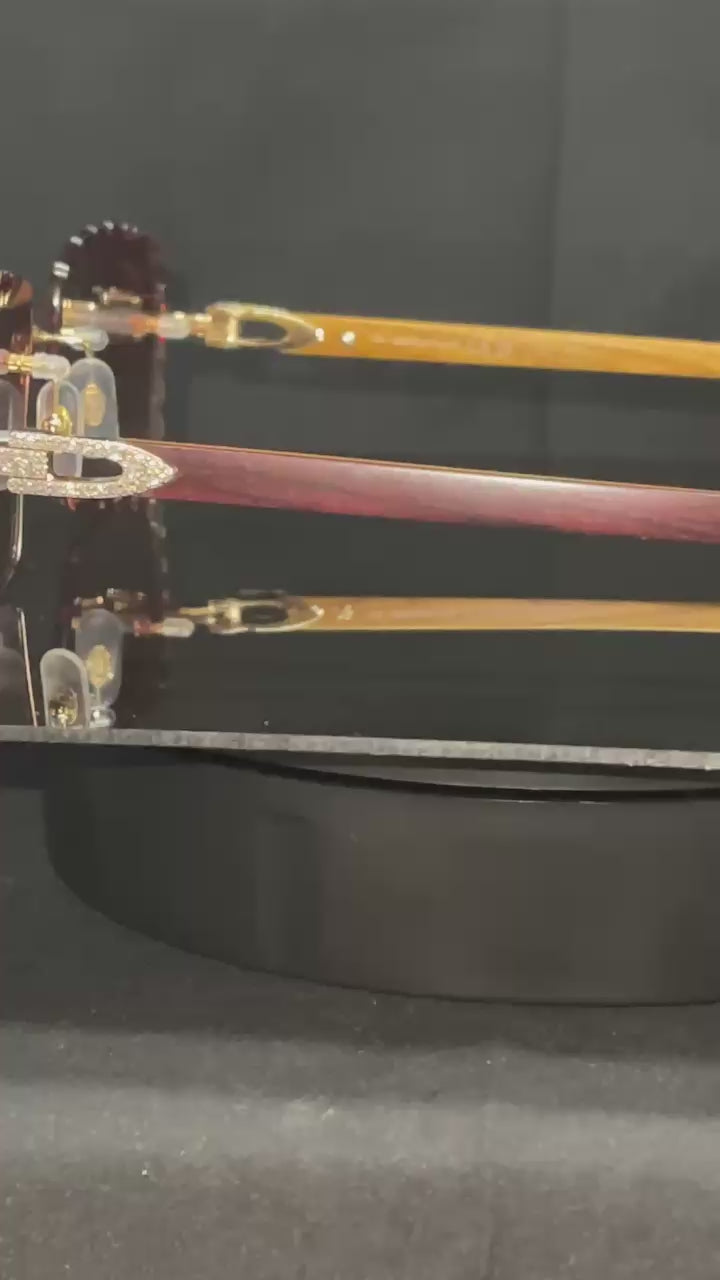 Eyeglass Lenses - New 2025 two tone Brown Woods with Mykonos diamond cut lenses